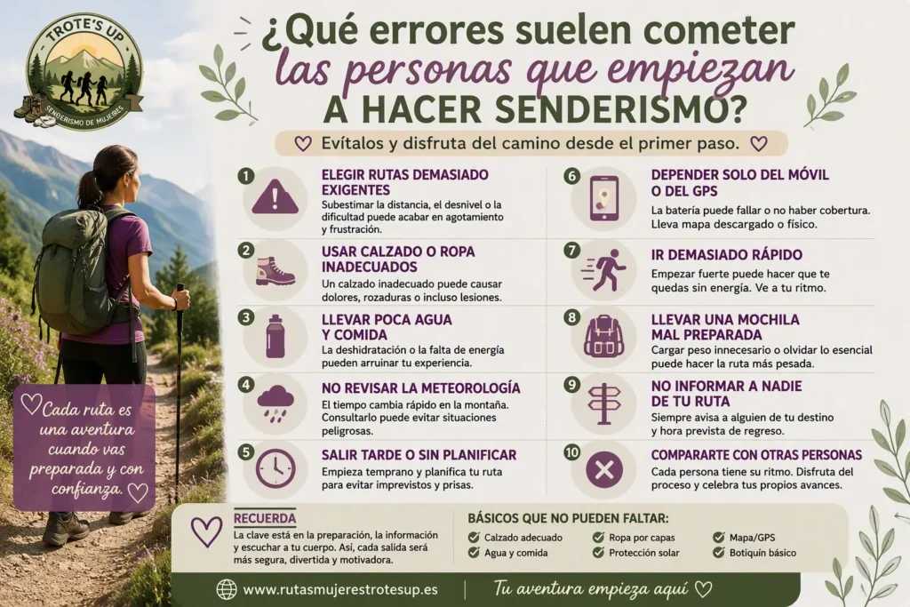 ¿Qué errores suelen cometer las personas que empiezan a hacer senderismo? Errores Comunes Al Iniciar En El Senderismo