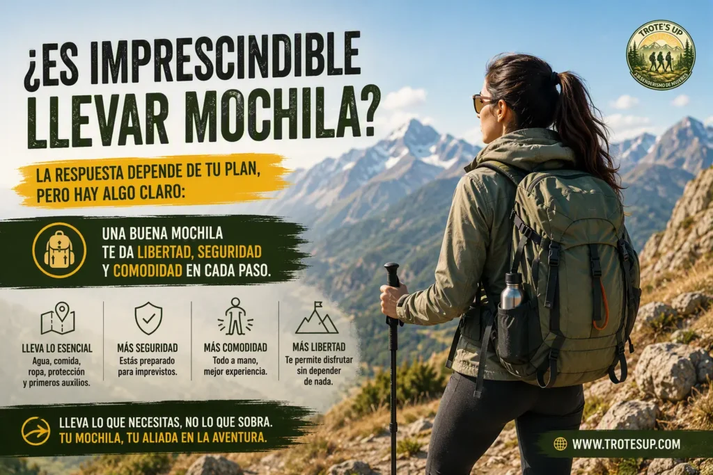 ¿Es imprescindible llevar mochila? Es imprescindible llevar mochila.