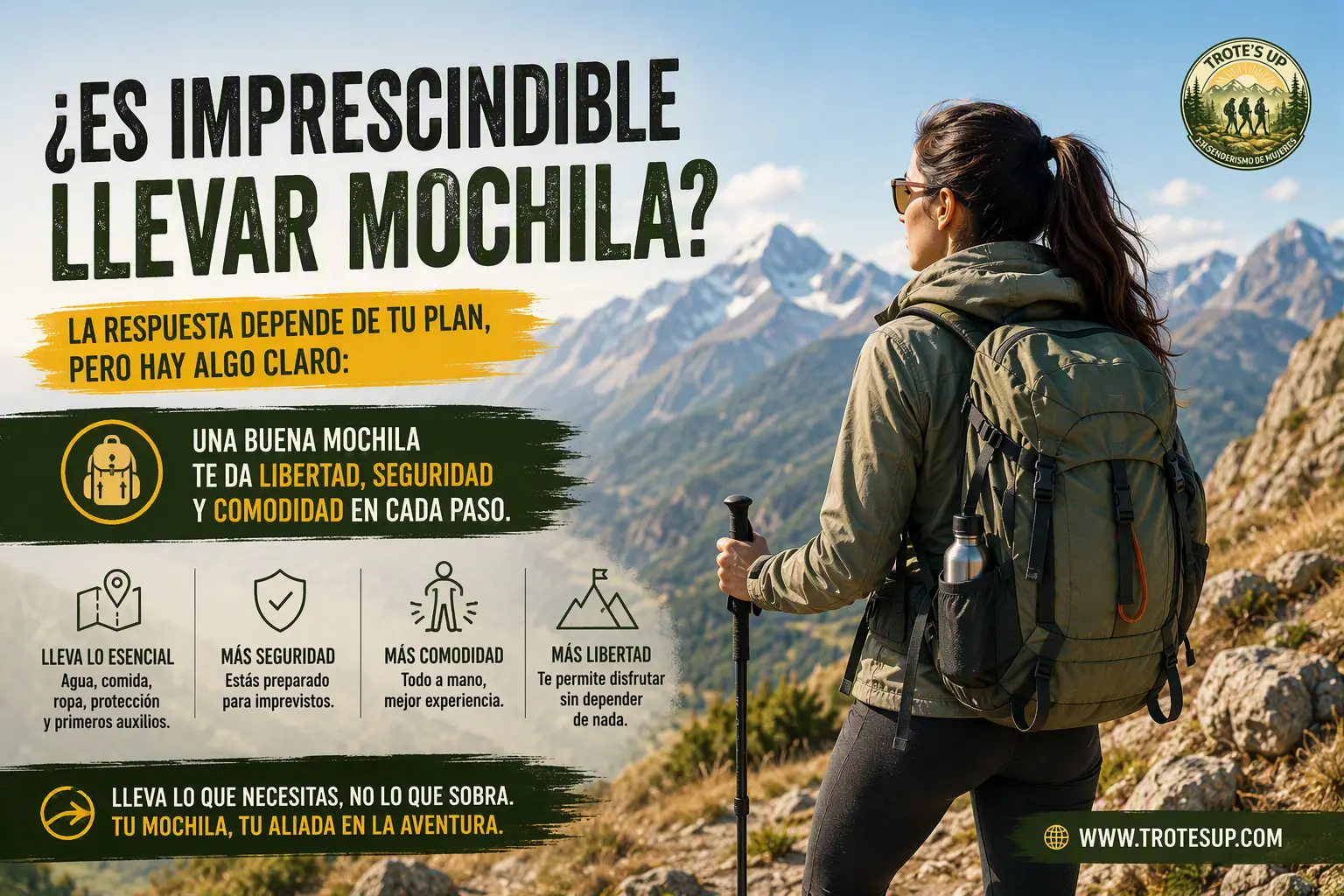 Es imprescindible llevar mochila.