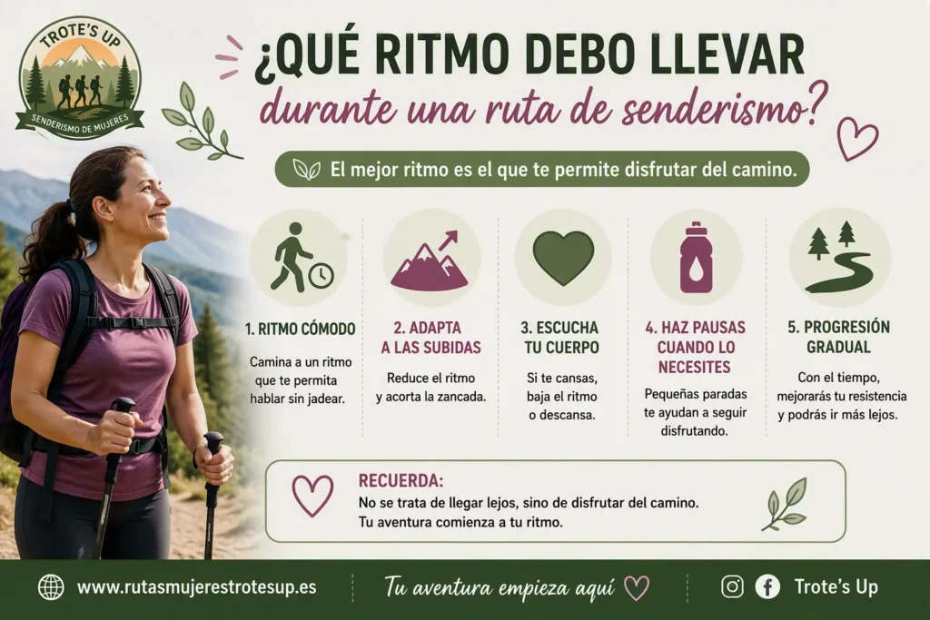 ¿Qué ritmo debo llevar durante una ruta de senderismo? Ritmo en una ruta.