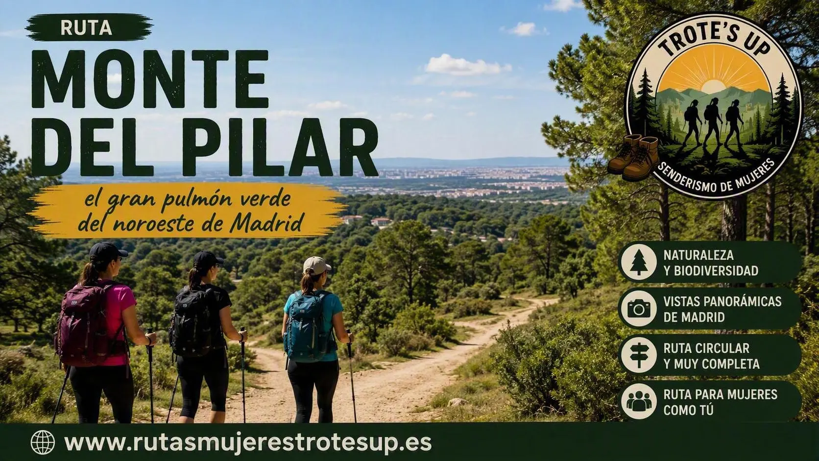 Ruta en Monte Del Pilar Senderismo de mujeres Trote´s Up